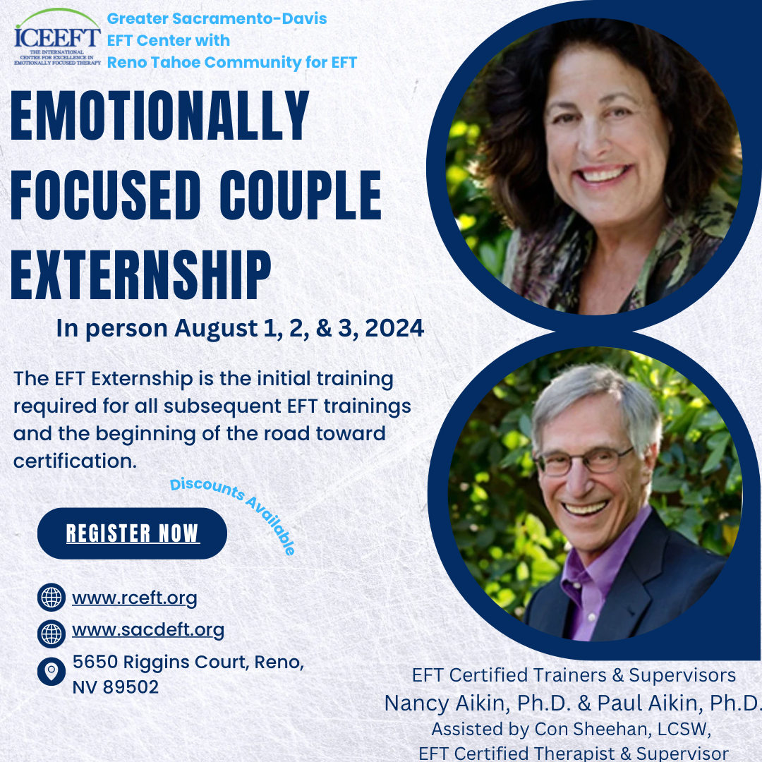 info for in-person EFT couple therapy externship. August 1-3, Reno, NV